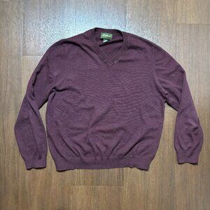 EDDIE BAUER V-Neck Cotton Pullover Sweater Mens Size Large